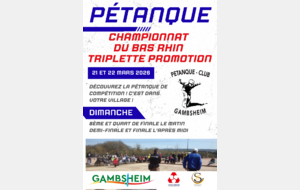 CHAMPIONNAT DU BAS RHIN TRIPLETTE PROMOTION